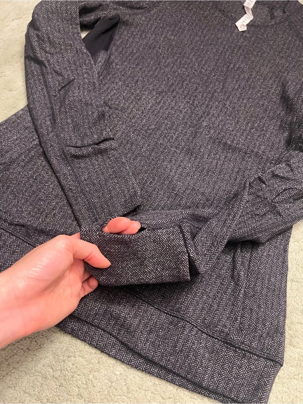 lululemon athletica Think Fast Long-Sleeve Heathered Pullover Dress in Dark Gray